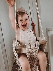Handmade Macrame Baby Swing Natural Rope Hammock for Baby Macrame Swing Chair…