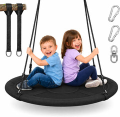 Saucer Swing with Tree Hang Kit, 40” Outdoor Tree Swing, 2 Adjustable Hanging…