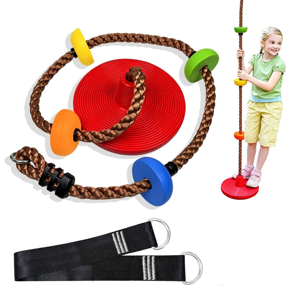 Tree Swing for Kids,disc Swing,Climbing Rope Tree Kids Swing with Platforms a…