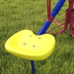 Metal Seesaw for Kids Outdoor 71.75″ L x 71.75″ W x 19″ H, Red Blue Yellow