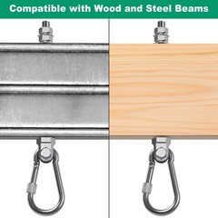 2Pcs Heavy Duty Swing Hangers, 1500LB Capacity Stainless Steel Swing Set Hook…