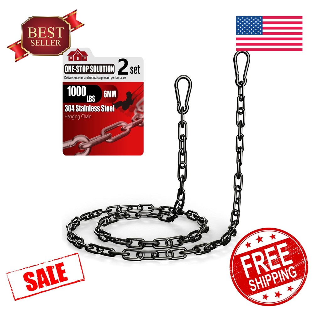 sprookber 67″ Black Swing Chain 2 Pack 304 Steel