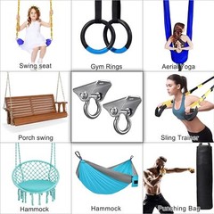 Stainless Steel Swing Hangers, 2 Pack Heavy Duty Swing Hooks with 4 Screws & …