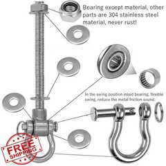 Dakzhou 4 Heavy Duty Bearing Swing Hanger Permanent Anti-Rust (10mm) 180° Swi…