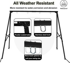 Heavy Duty A Frame Swing Stand for Two Swings 70 Inch High Black Powder Coated