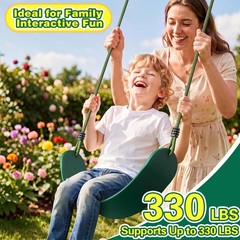 2 Pack Heavy Duty Swing Seats with 79″ Adjustable Rope, 330 lbs Capacity Swin…