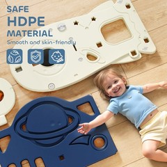 Qaba 8 in 1 Toddler Slide Set for Kids Ages 1-6 Indoor Outdoor Playground