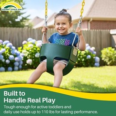 Heavy-Duty High Back Toddler Swing Seat with Coated Chains – Fully Assembled Gre