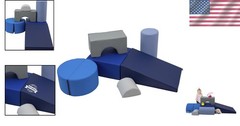 Navy Powder Blue SoftScape Playtime & Climb Set – Indoor Gross Motor Skills Fun