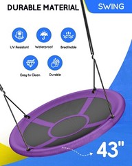 GYROOR Sturdy&Comfortable 43 In Saucer Tree Swing Flying Indoor Outdoor for kids