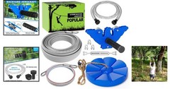 ASTM Certified 98FT Zip Line Assembly – Ideal Family Gift for Outdoor Play