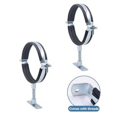 2 Sets 4-1/4 Inch B Vent Adjustable Pipe Bracket, Heavy Duty Galvanized Iron
