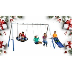 XDP Recreation Firefly Metal Frame Swing Set with 2 Firefly™-LED Swing Seats, Su