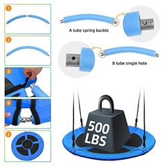 40 Inch Saucer Tree Swing for Kids | Outdoor 900D Oxford Waterproof, Blue