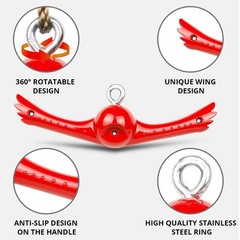 Ninja-Twister Swing Spins Set: Slackline 15 inches x 5.3 inches, Red