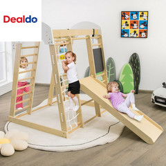 8-In-1 Wooden Climber Play Set with Slide and Swing for Kids