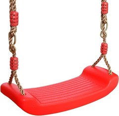 Plastic Swing Seat W/ Adjustable Rope 220 lb Capacity Blue 16.5 x 6.7 x 1.6 in