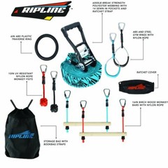 Ripline 36ft Ninjaline Portable and Customizable Jungle Gym System 7 Obstacles