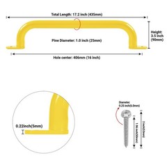 17” Yellow Monkey Bars Indoor, Outdoor Playground Handles, 6 Pieces