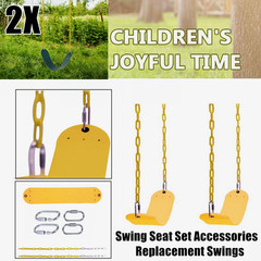 2PACK Heavy Duty Swing Seat Set Accessories For Adult Kids Child + Chains Yellow
