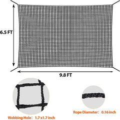6.5′ X 9.8′ Climbing Cargo Net Double Layers Playground Safety Net w/Storage Bag