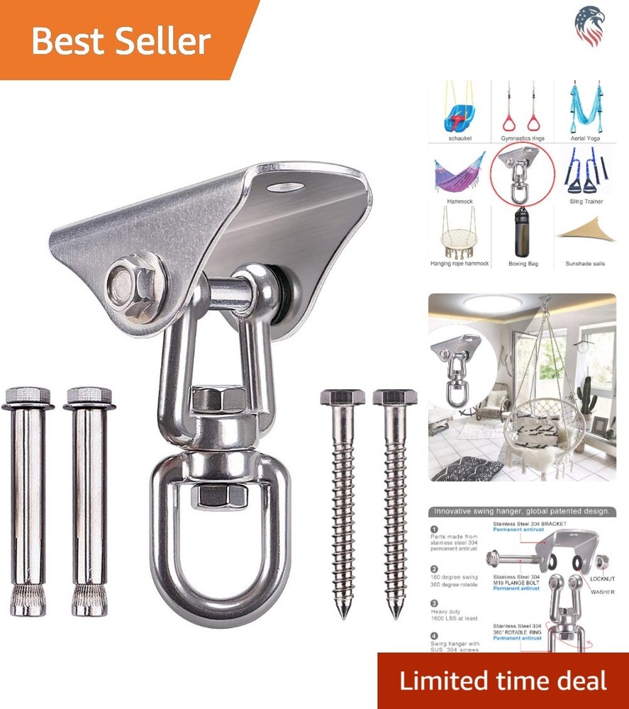 Stainless Steel Swing Hanger Compatible with Yoga Hammock Porch Swing Load 10…