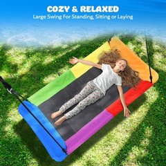 60 Inch Rectangle Platform Tree Swing for Kids and Adults 800 lb Capacity