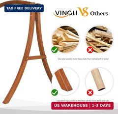 VINGLI Outdoor Wooden Swing Frame, Heavy Duty 1000 LBS A-Frame Swing Stand with