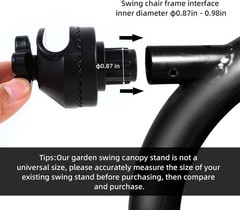 2-Pack Black Plastic Fittings for Porch Swing Canopy Frame Replacement