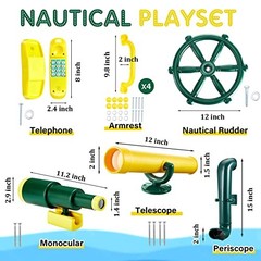 9 Pcs Playground Accessories Swing Outdoor Pirate Playground Yellow, Green