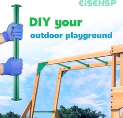 15 Set Metal Monkey Bars Ladder Rungs Set for Backyards Playground and Children