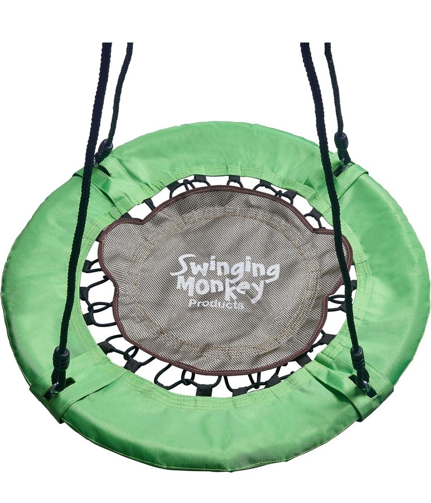 Swinging Monkey Giant 40” Bungee Outdoor Tree Saucer Swing, Green (Open Box)