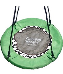 Swinging Monkey Giant 40” Bungee Outdoor Tree Saucer Swing, Green (Open Box)