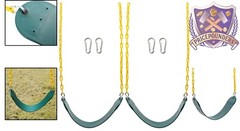 2PCS Heavy-Duty Green Swing Seats with 66″ Chains – Replacement Set for Kids