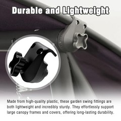 2 Pcs Garden Swing Plastic Fittings – Porch Patio Swing Frame Parts to Attach