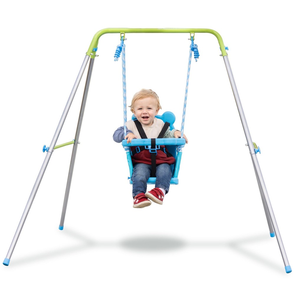 Baby Toddler Swing Heavy Duty with Safety Harness Blue