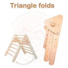 Montessori Climbing Set 3PC Kids Indoor Playground Triangle Arch Rocker Board