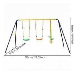 V-Shaped Frame Swing Set 250 Kg Load Capacity Children’s Swing Set Galvanized