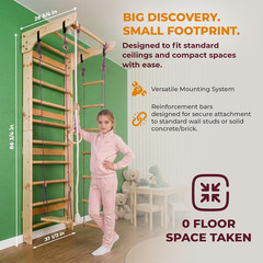 Swedish Ladder Wall Set – Kids Gymnastics Stall Bars for Home Fitness