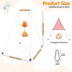 Foldable Swing Stand Heavy-Duty Metal A-Frame for Indoor & Outdoor Exercise E…