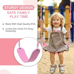 2 Pack Pink Swings Seats Heavy Duty 66 Inches Chain Plastic Coated – Playgrou…