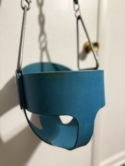Commercial Full Bucket Toddler Swing Seat with Safe Plastic Coated Chains Blue