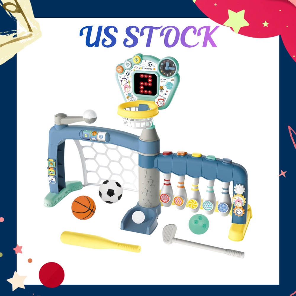 NEW Toddler 5-in-1 Sports Activity Center Pink Sports Set