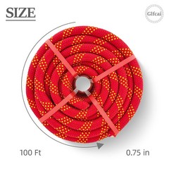 Arborist Rope 3/4 Inch x 100 Ft, High Strength Polyester Bull Rope for Tree R…