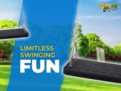 SWING SET STUFF INC. RUBBER MEGA FLAT SEAT 5.5 FT. UNCOATED CHAIN (BLACK) 0312