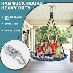 Hammock Hooks 2 Pack, Heavy Duty Hammock Hanging Kit, M8 304 Stainless Steel …