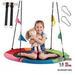 Saucer Tree Swing for Kids & Adults, Heavy Duty Round 40 Inch Multicolored