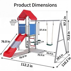 Playground Swing Sets Playset for Backyard with Slide Outdoor Play Set for Kids