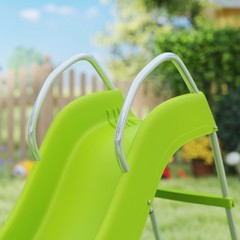 5.7FT Outdoor Slide for Kids 3-8 Year Climbing Step Ladder, Playground Equipment