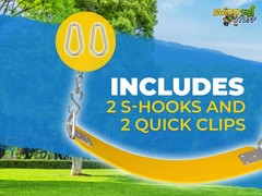 SWING SET STUFF POLYMER BELT SEAT YELLOW WITH CHAINS AND HOOKS COMMERCIAL 0129